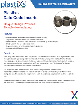 Date Code Inserts Cut Sheet
