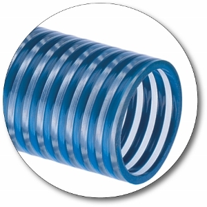 1-1/2 inches ID 100 feet Length Tigerflex Blue Water BW Series PVC Low Temperature Suction Hose 90 PSI Max Pressure 