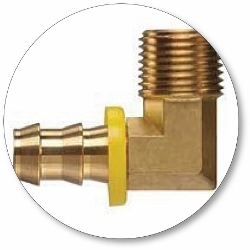 Brass Push-On Fittings - Male Pipe 90 Degree Elbow