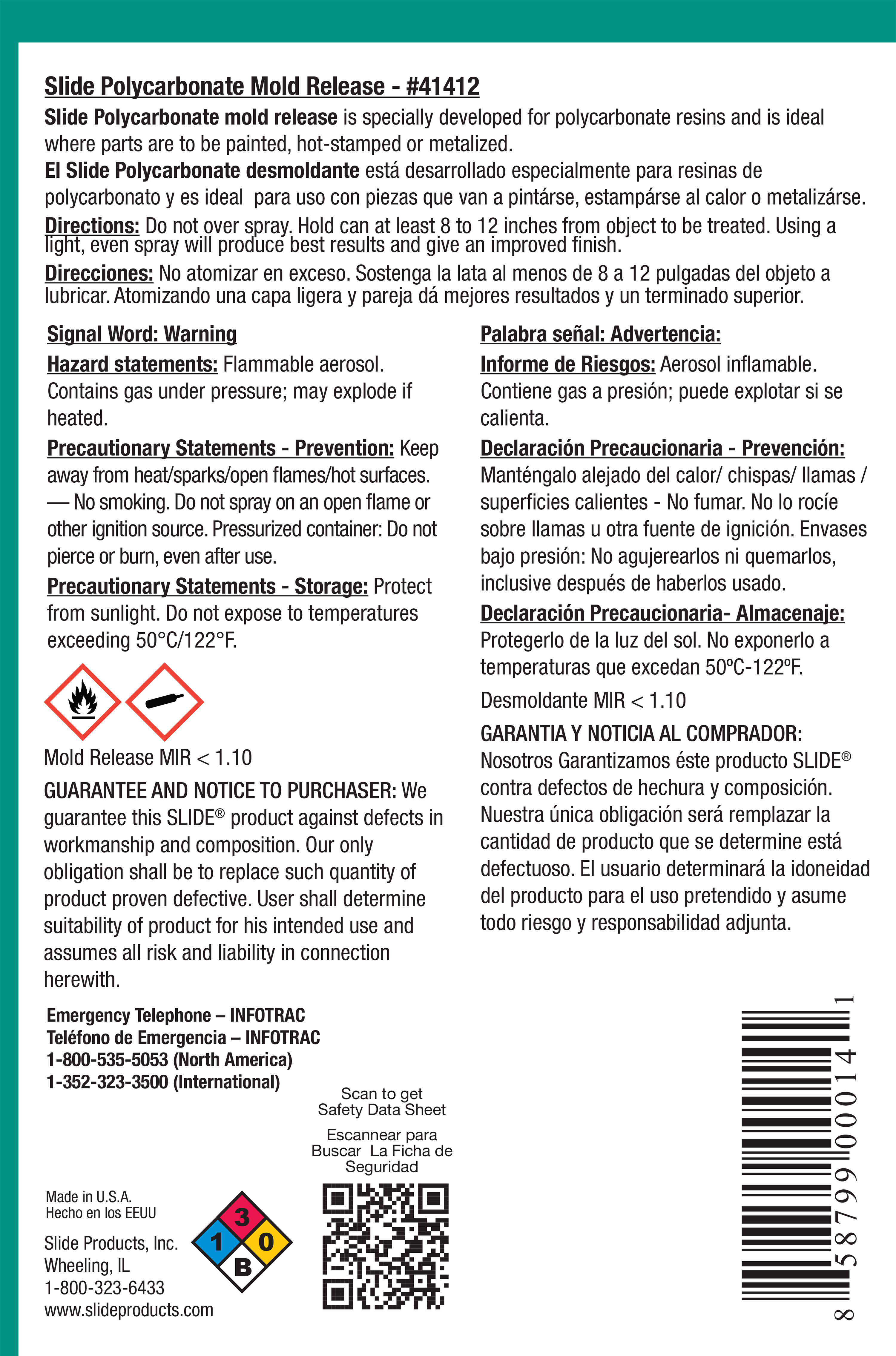 SLIDE® 41412 Polycarbonate Mold Release