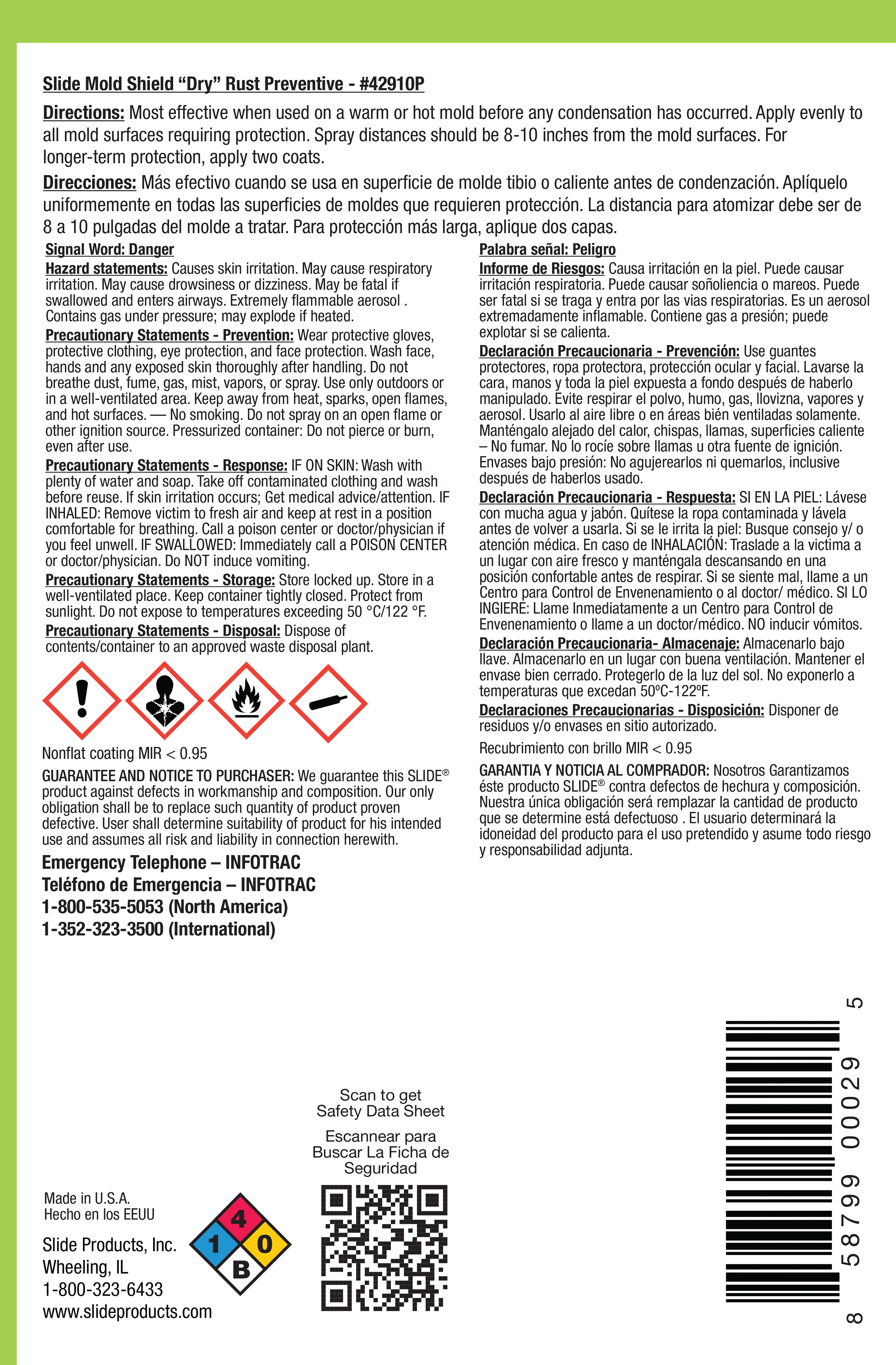 SLIDE® 42910P Mold Shield "Dry" Rust Preventive