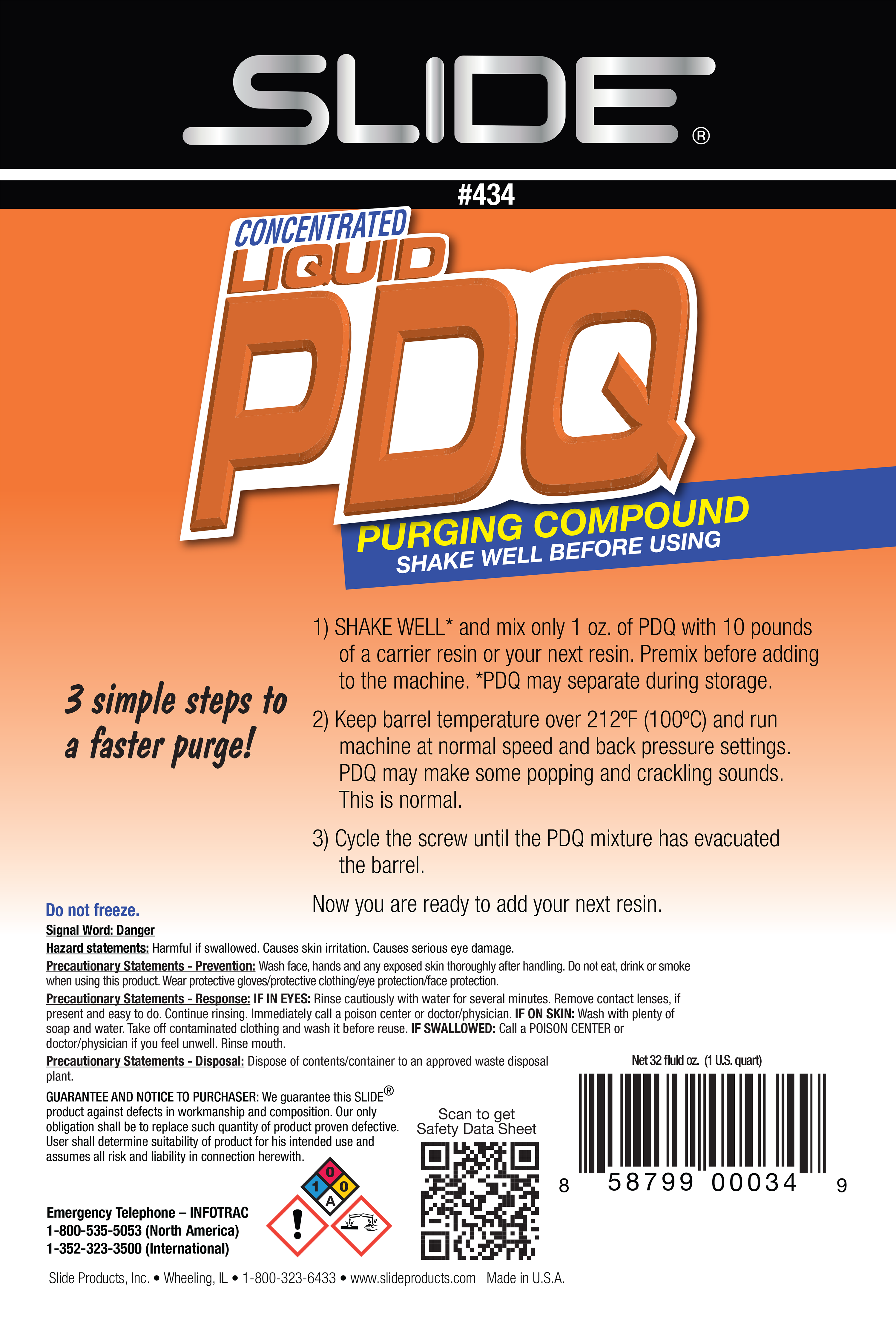 SLIDE® 43401, 43432 P.D.Q. Liquid Purging Compound