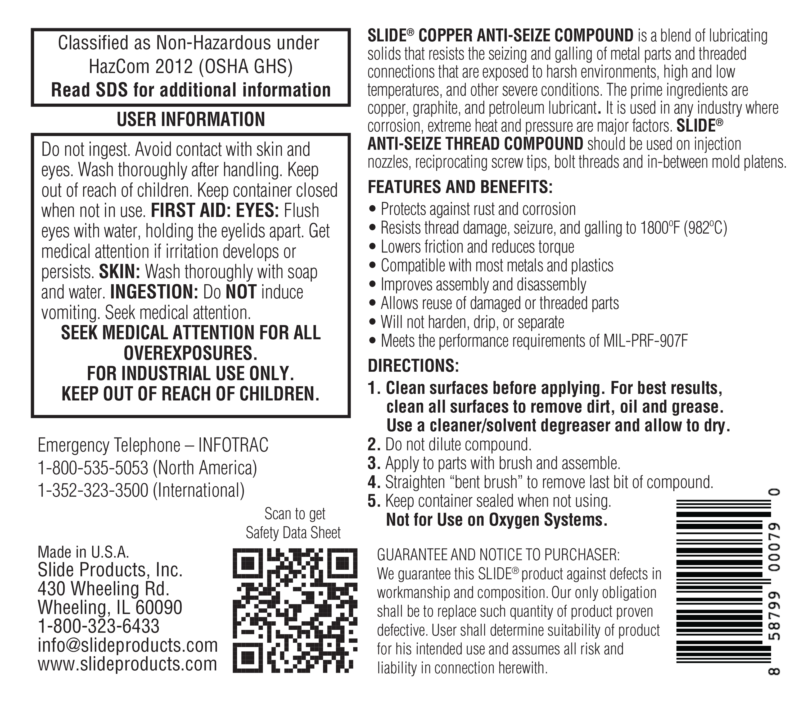 SLIDE® 47902, 47908 Copper Anti-Seize Compound