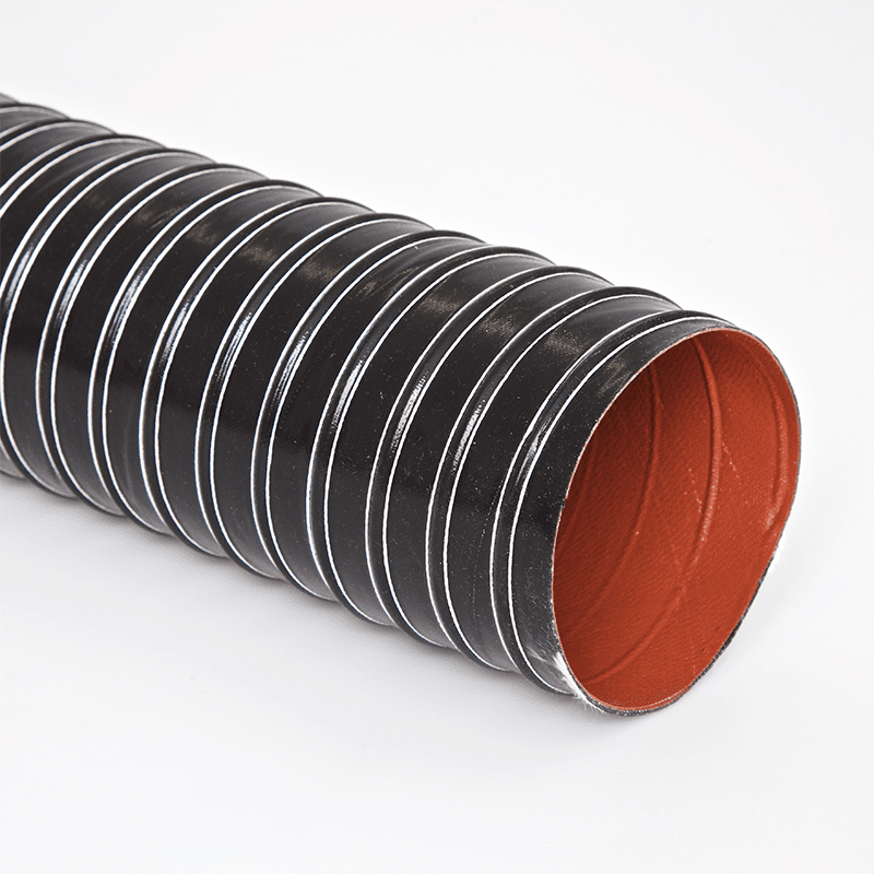 Flexaust Flex-Heat Flex-Vest Hose from Plastixs is a double-ply fabric hose suited for high temperature air handling applications